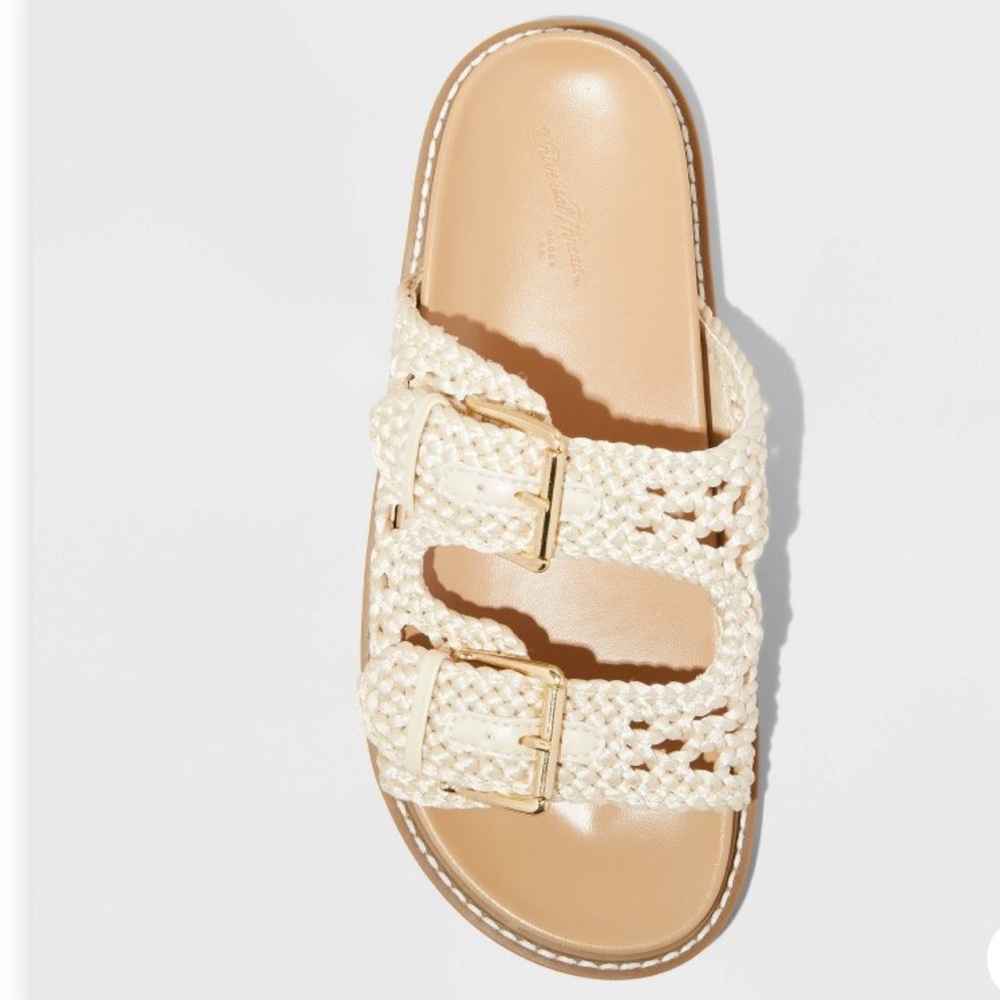 Universal Thread Off White Kylie Woven Sandals 7.5 - Picture 3 of 9